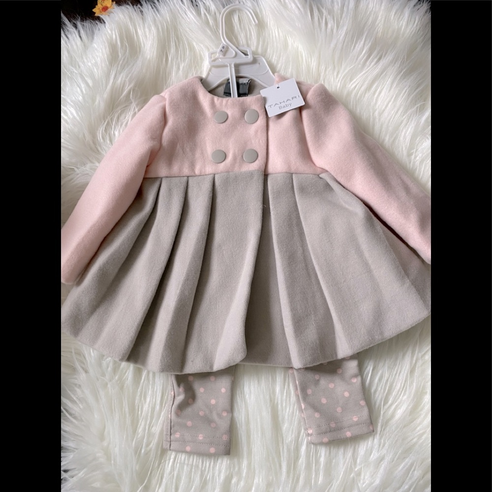 Tahari baby peacoat and pant set